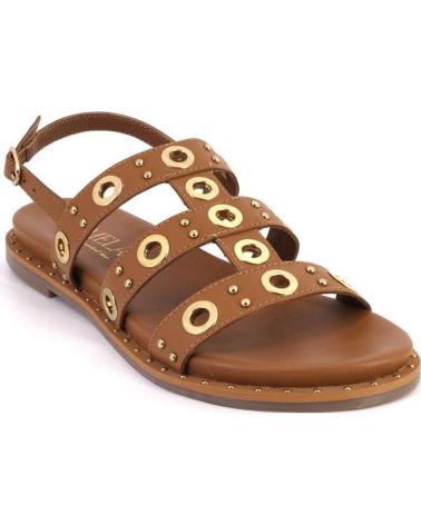 CARMELA SANDALIAS DE PIEL CARMELA CON OJALES CAMEL