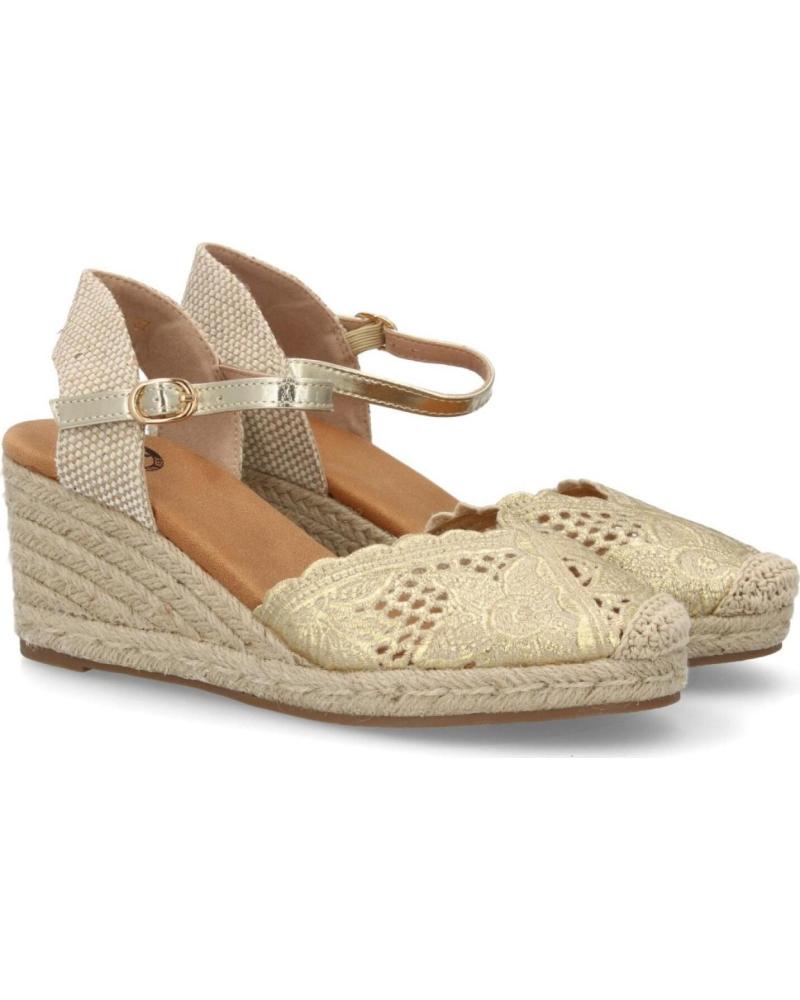 SPORT3PUNTO0 CUÑA ESPARTO DORADA CON TIRA AL TOBILLO VARIOS COLORES