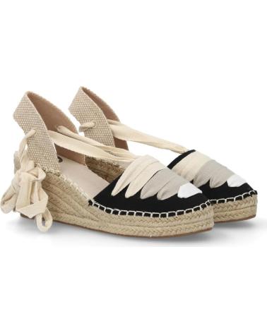 SPORT3PUNTO0 CUÑA ESPADRILLE CON TIRAS NEGRO Y BEIGE VARIOS COLORES