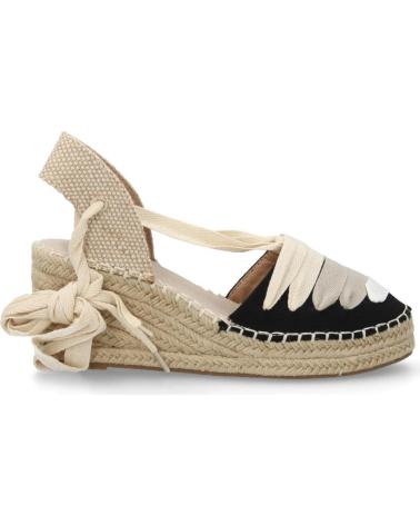 SPORT3PUNTO0 CUÑA ESPADRILLE CON TIRAS NEGRO Y BEIGE VARIOS COLORES