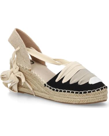 SPORT3PUNTO0 CUÑA ESPADRILLE CON TIRAS NEGRO Y BEIGE VARIOS COLORES