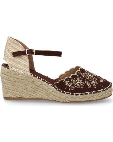 SPORT3PUNTO0 CUÑA ESPADRILLE MARRÓN CON TIRA Y BORDADO FLORAL VARIOS COLORES