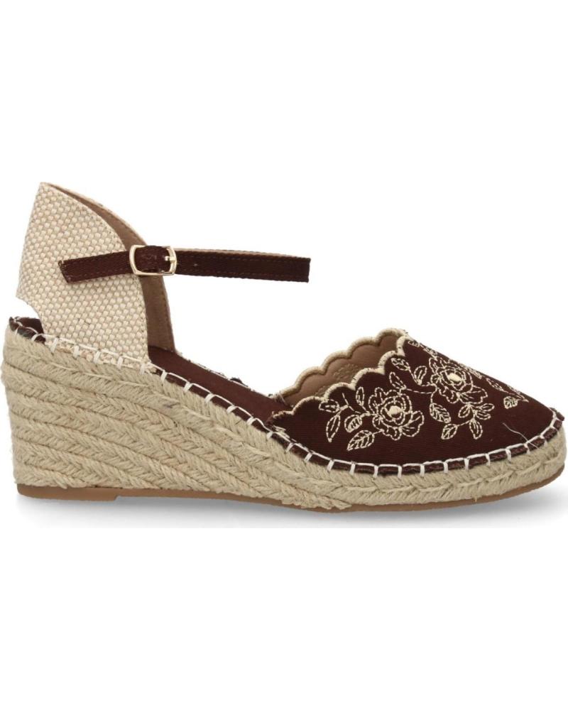 SPORT3PUNTO0 CUÑA ESPADRILLE MARRÓN CON TIRA Y BORDADO FLORAL VARIOS COLORES