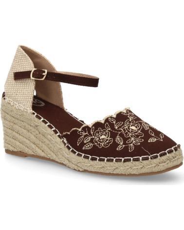 SPORT3PUNTO0 CUÑA ESPADRILLE MARRÓN CON TIRA Y BORDADO FLORAL VARIOS COLORES