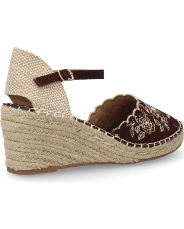 SPORT3PUNTO0 CUÑA ESPADRILLE MARRÓN CON TIRA Y BORDADO FLORAL VARIOS COLORES