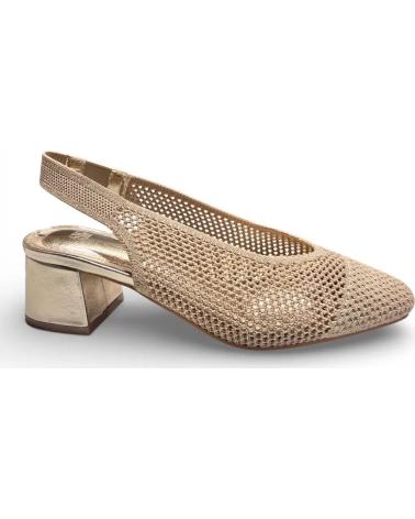 TIMBOS ZAPATOS DE SALÓN DORADOS CON TACÓN DESTALONADO AMARILLO