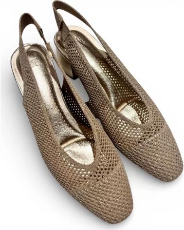 TIMBOS ZAPATOS DE SALÓN DORADOS CON TACÓN DESTALONADO AMARILLO