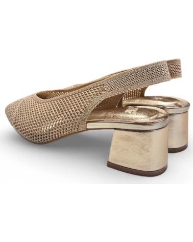 TIMBOS ZAPATOS DE SALÓN DORADOS CON TACÓN DESTALONADO AMARILLO