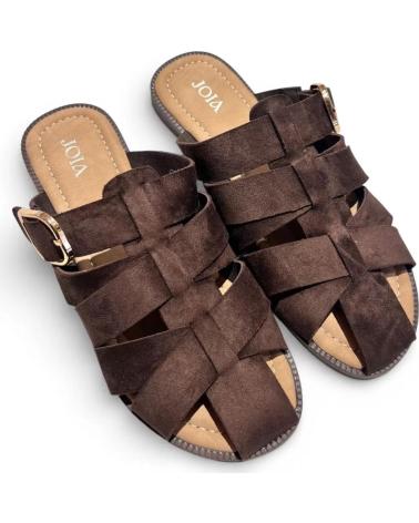 TIMBOS ZUECO PLANO DE MUJER TIMBOS EN MARRÓN MARRóN