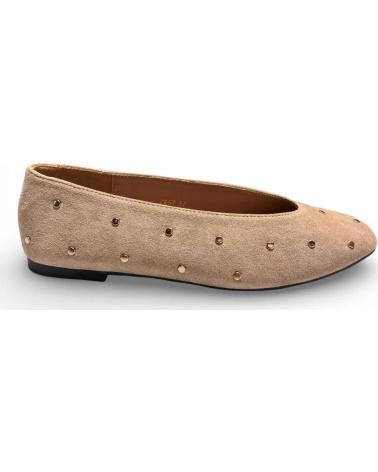 TIMBOS BAILARINAS PLANAS DE MUJER TIMBOS CON TACHUELAS BEIGE
