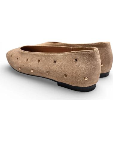 TIMBOS BAILARINAS PLANAS DE MUJER TIMBOS CON TACHUELAS BEIGE