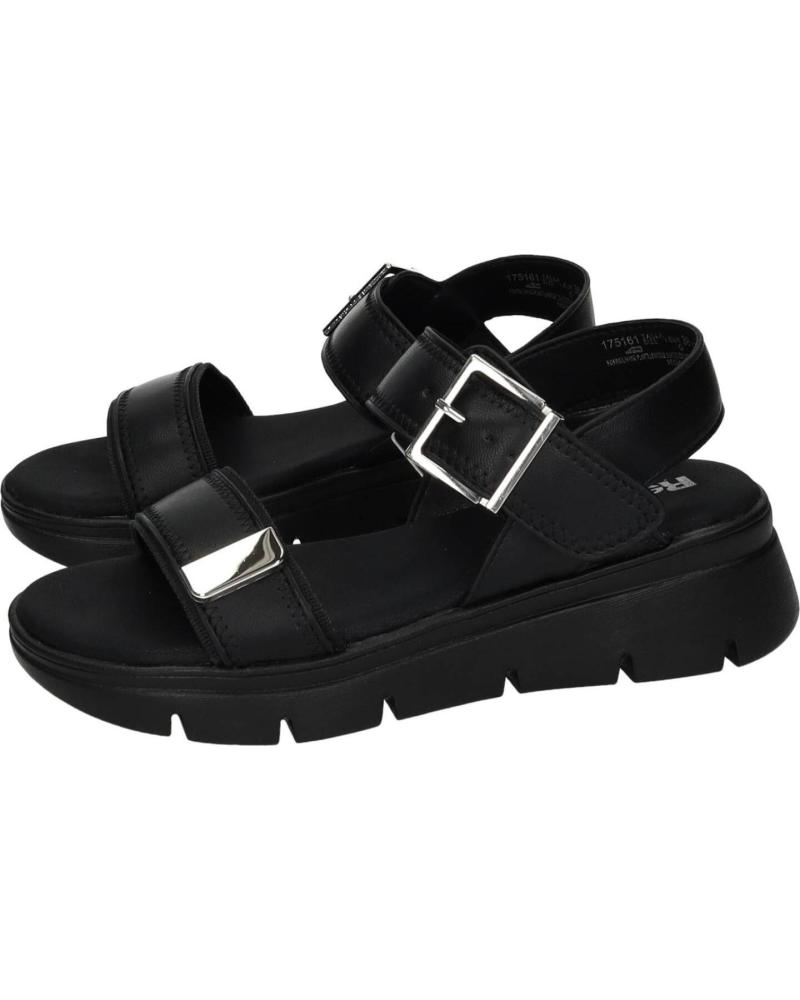 REFRESH SANDALIAS DE PLATAFORMA CON HEBILLA AJUSTABLES NEGRO