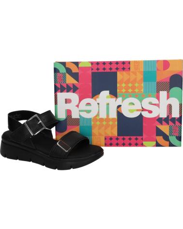 REFRESH SANDALIAS DE PLATAFORMA CON HEBILLA AJUSTABLES NEGRO