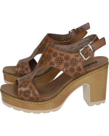 REFRESH SANDALIA DE TACÓN CON PLATAFORMA Y DISEÑO FLORAL EN TAUPE TAUPE