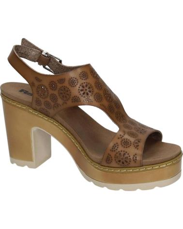 REFRESH SANDALIA DE TACÓN CON PLATAFORMA Y DISEÑO FLORAL EN TAUPE TAUPE