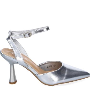 PUNTOSALAO ZAPATOS PLATEADOS DE VESTIR TACON MEDIO SALON PARA MUJER YG8 VARIOS COLORES