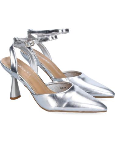 PUNTOSALAO ZAPATOS PLATEADOS DE VESTIR TACON MEDIO SALON PARA MUJER YG8 VARIOS COLORES