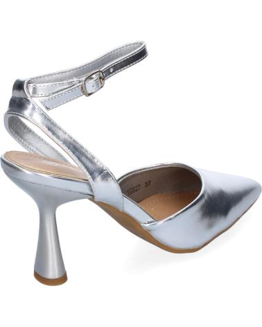 PUNTOSALAO ZAPATOS PLATEADOS DE VESTIR TACON MEDIO SALON PARA MUJER YG8 VARIOS COLORES