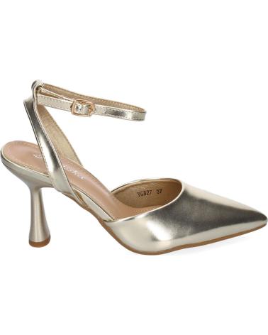 PUNTOSALAO ZAPATOS DORADOS DE VESTIR TACON MEDIO SALON PARA MUJER YG827 VARIOS COLORES