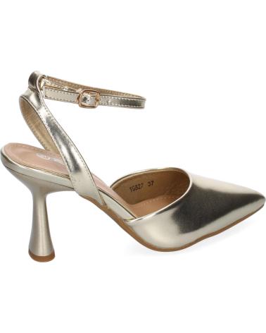 PUNTOSALAO ZAPATOS DORADOS DE VESTIR TACON MEDIO SALON PARA MUJER YG827 VARIOS COLORES