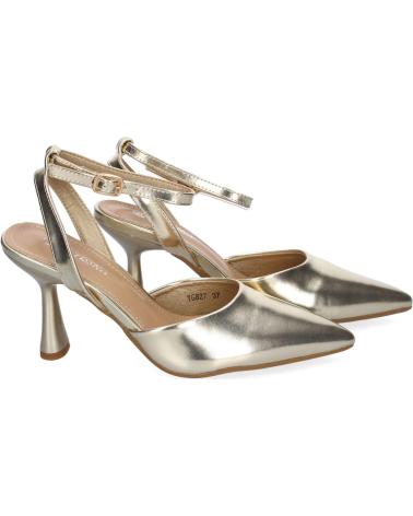 PUNTOSALAO ZAPATOS DORADOS DE VESTIR TACON MEDIO SALON PARA MUJER YG827 VARIOS COLORES