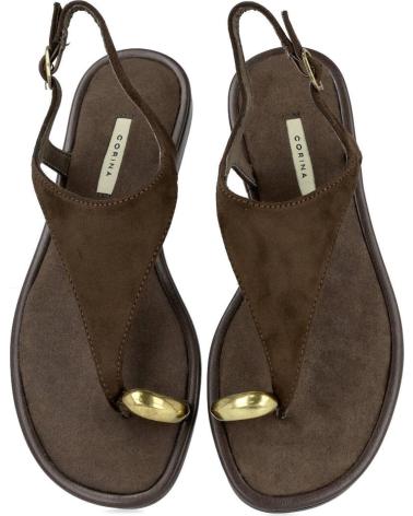 CORINA SANDALIAS PLANAS CORINA M6442 CON ANILLO CAFE