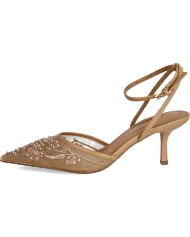 CORINA ZAPATOS DESTALONADOS CORINA CON BORDADOS PARA MUJER CAMEL