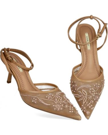 CORINA ZAPATOS DESTALONADOS CORINA CON BORDADOS PARA MUJER CAMEL