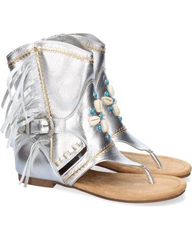 SPORT3PUNTO0 SANDALIAS DE CUÑA PLATEADAS CON FLECOS VARIOS COLORES