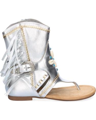 SPORT3PUNTO0 SANDALIAS DE CUÑA PLATEADAS CON FLECOS VARIOS COLORES