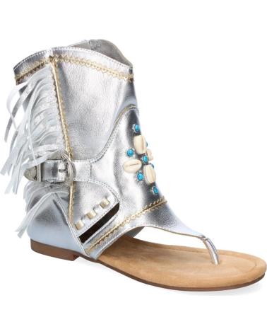 SPORT3PUNTO0 SANDALIAS DE CUÑA PLATEADAS CON FLECOS VARIOS COLORES