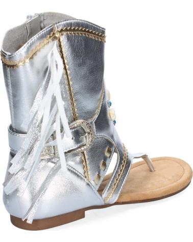 SPORT3PUNTO0 SANDALIAS DE CUÑA PLATEADAS CON FLECOS VARIOS COLORES