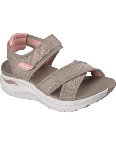SKECHERS SANDALIAS PLANAS DE MUJER 164078 TPCL TAUPE