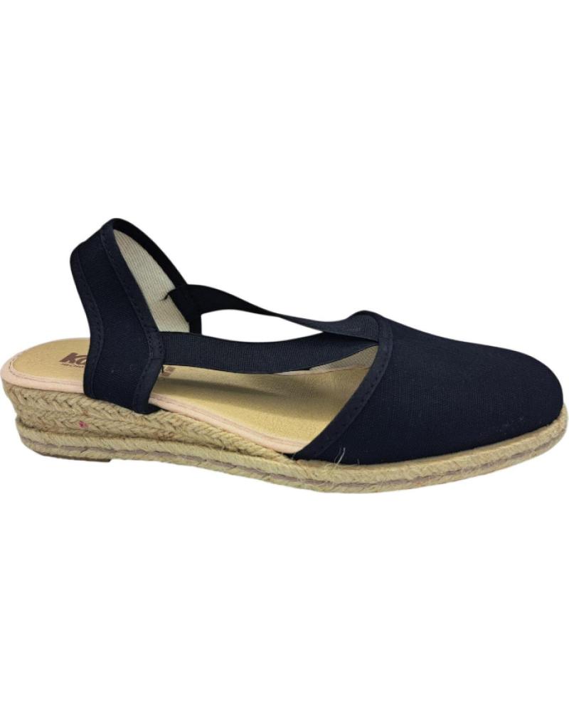 CALZADOMANIA SANDALIA DE ESPARTO CON CUÑA PARA MUJER NEGRO