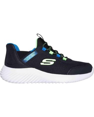 SKECHERS SCARPE SKECHERS EN PA DA UOMO BLACK SYNTHETIC - TEXTILE - BLUE BLACK TRIM