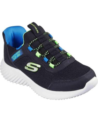 SKECHERS SCARPE SKECHERS EN PA DA UOMO BLACK SYNTHETIC - TEXTILE - BLUE BLACK TRIM
