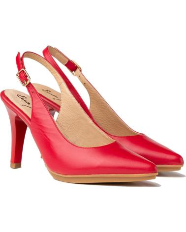 Zapatos de tacón EVA MAÑAS  de Mujer SALON DESCUBIERTO PIEL 1495  ROJO