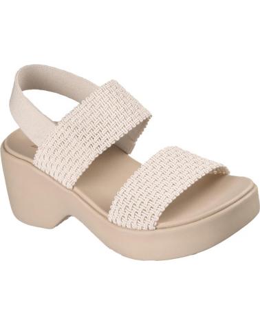SKECHERS SANDALIAS DE TACON MUJER CALI DAY BEIG BEIGE