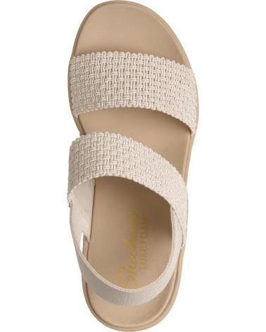 SKECHERS SANDALIAS DE TACON MUJER CALI DAY BEIG BEIGE