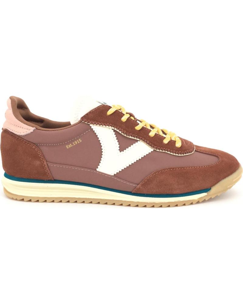 VICTORIA TÊNIS SATURNO EM NYLON E CAMURÇA REF 1171483 TERRA