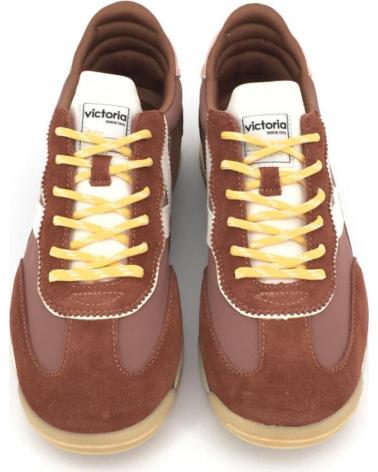 VICTORIA TÊNIS SATURNO EM NYLON E CAMURÇA REF 1171483 TERRA