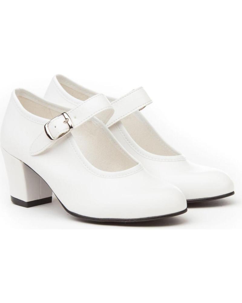Zapatos de tacón de Mujer y Niña ANGELITOS ZAPATO FLAMENCA 302 BLANCO