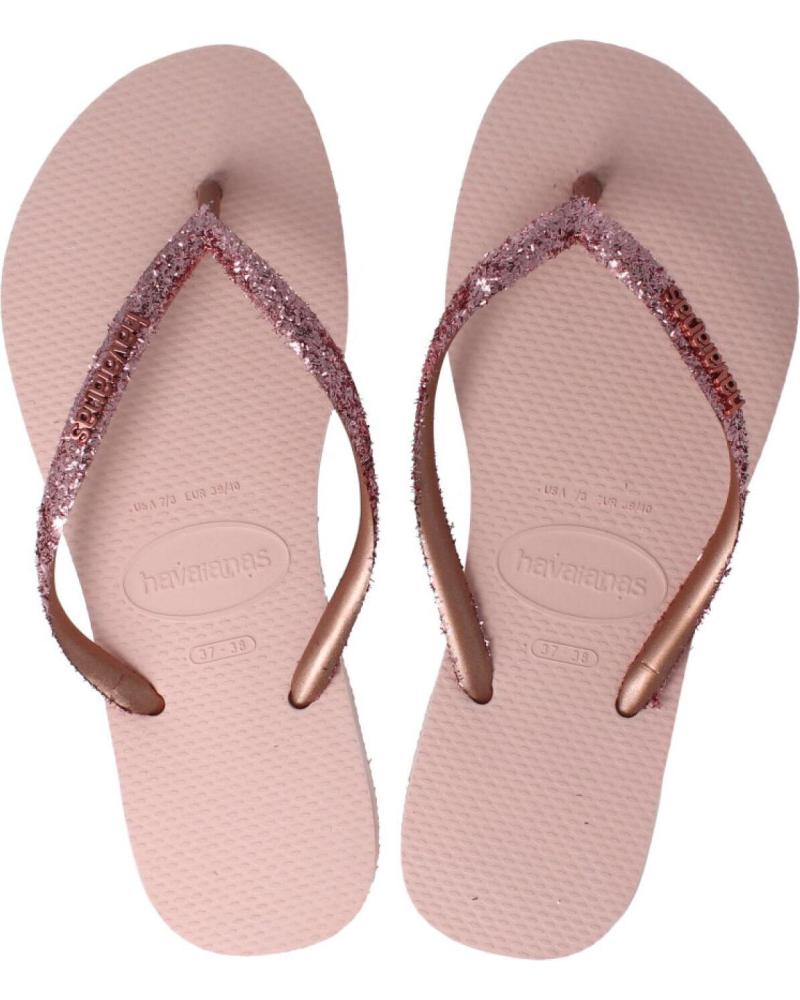 Woman Sandals HAVAIANAS SLIM GLITTER II  BALLET ROSE-GOLD