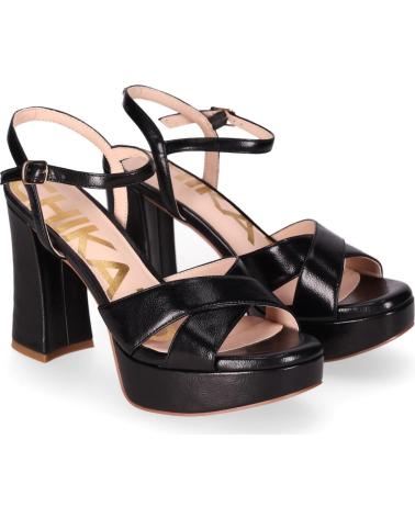 CHIKA10 SANDALIA DE TACÓN JOLIE CON PLATAFORMA Y TIRAS CRUZADAS NEGRO-BLACK