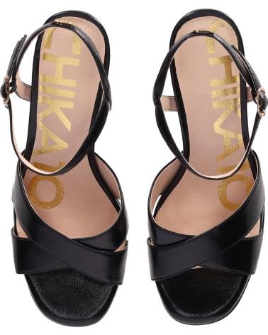 CHIKA10 SANDALIA DE TACÓN JOLIE CON PLATAFORMA Y TIRAS CRUZADAS NEGRO-BLACK