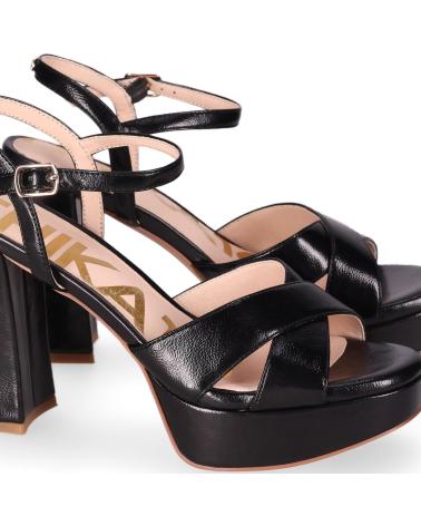CHIKA10 SANDALIA DE TACÓN JOLIE CON PLATAFORMA Y TIRAS CRUZADAS NEGRO-BLACK