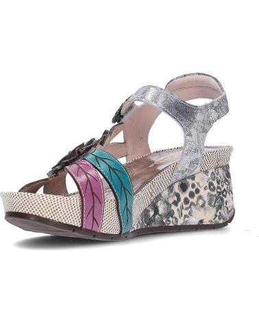 LAURA VITA SANDALIAS LAURA VITA BARRY 41 CON PLATAFORMA Y DETALLES FLORALES GRIS