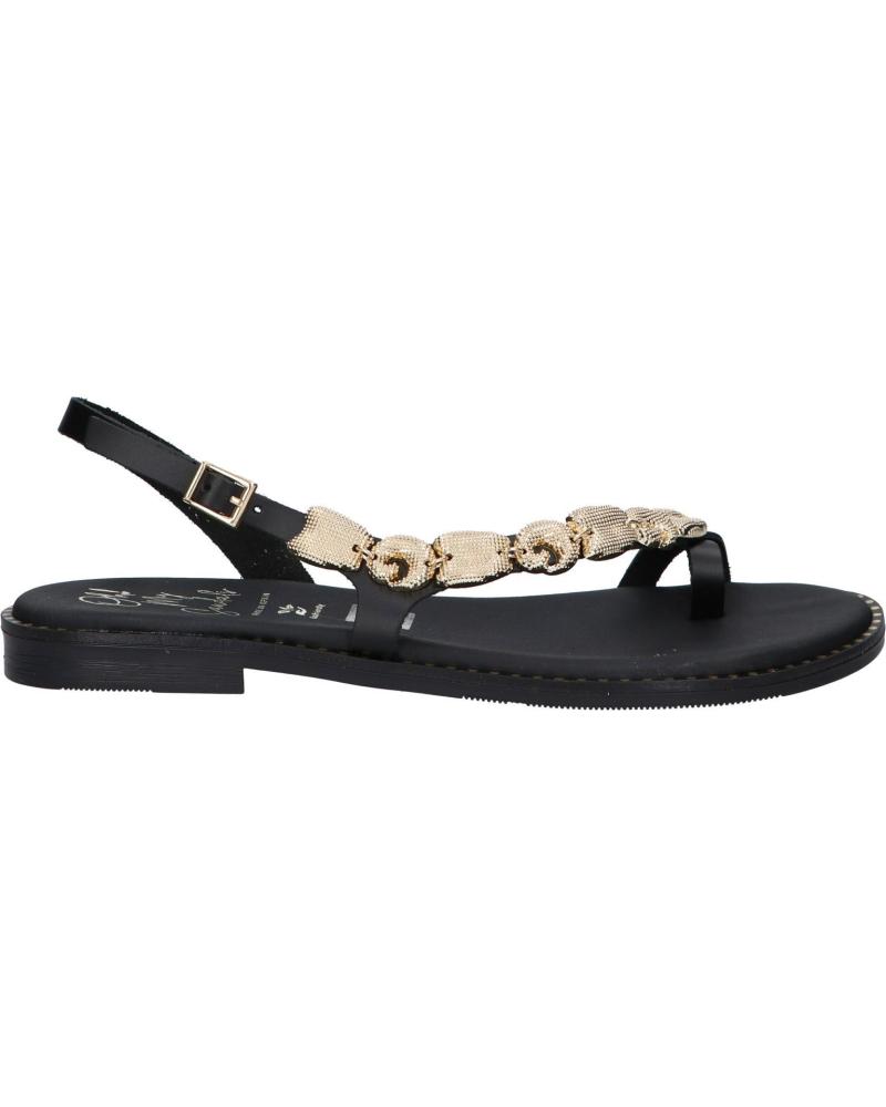 OH MY SANDALS SANDALIA PLANA CON DETALLE DECORATIVO Y CIERRE DE HEBILLA NEGRO