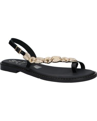 OH MY SANDALS SANDALIA PLANA CON DETALLE DECORATIVO Y CIERRE DE HEBILLA NEGRO