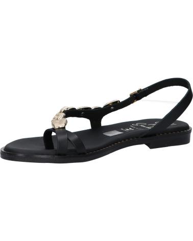 OH MY SANDALS SANDALIA PLANA CON DETALLE DECORATIVO Y CIERRE DE HEBILLA NEGRO